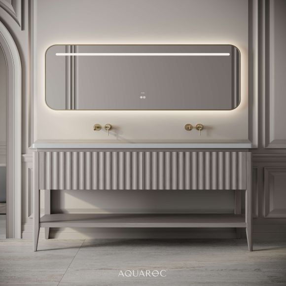 Kensington Double Vanity Unit & Stone Basin 1600mm Sabbia Grigio Oak
